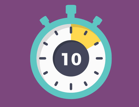 10 minute clock with purple background