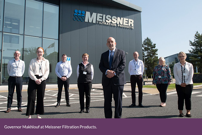Governor Makhlouf at Meissner Filtration Products