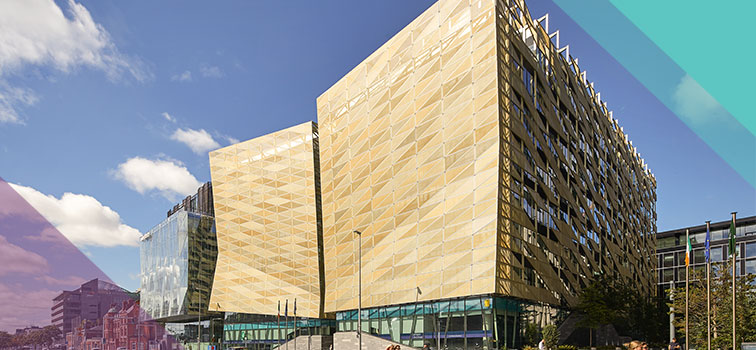 Central Bank Building with gold facade