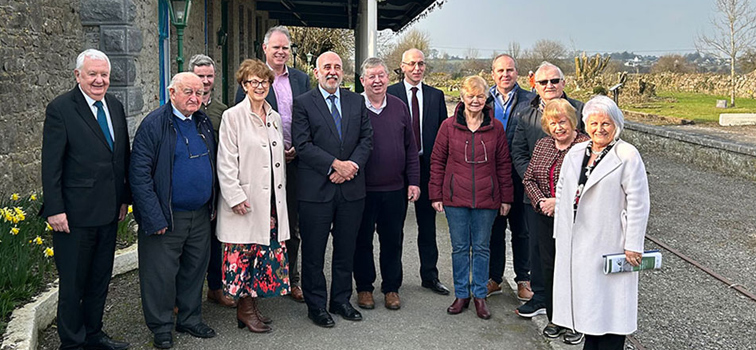 Galway Governor Makhlouf with a group of people from the Galway visit