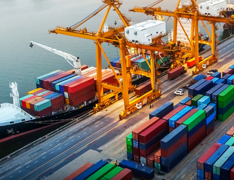 Shipping containers at port