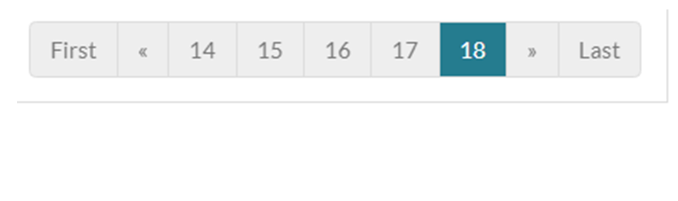 Pagination controls with page numbers, showing “First” and “Last” buttons.