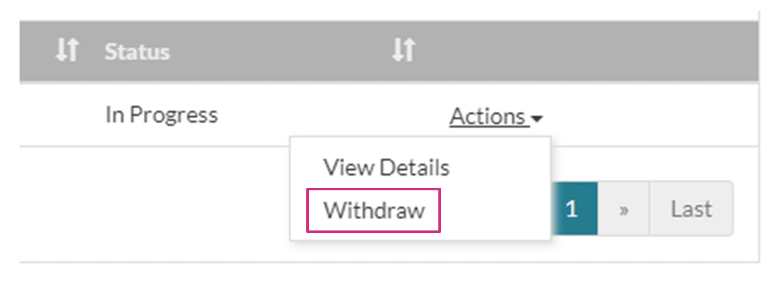 Withdraw Request Change