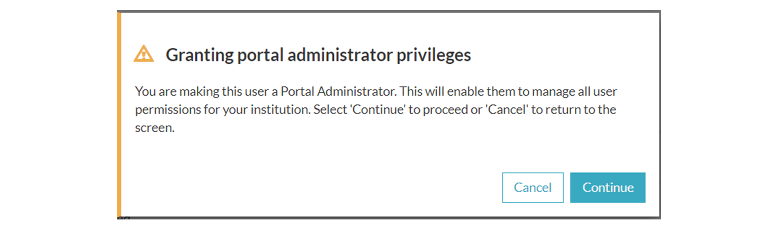 Portal Administration Confirmation