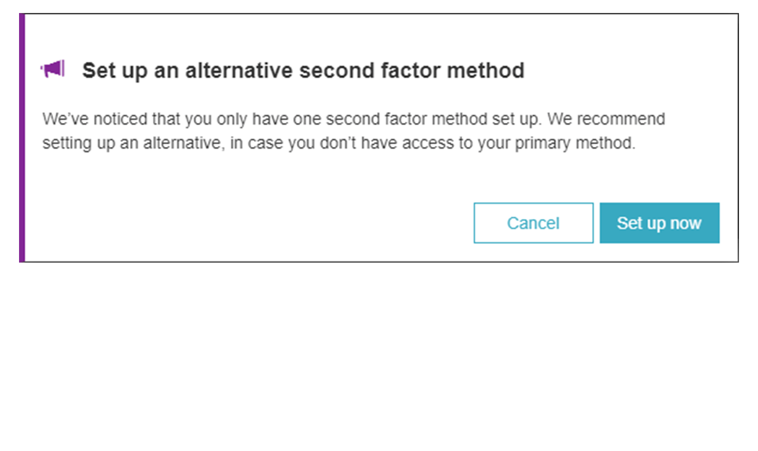 Set Up Alternative Second Factor