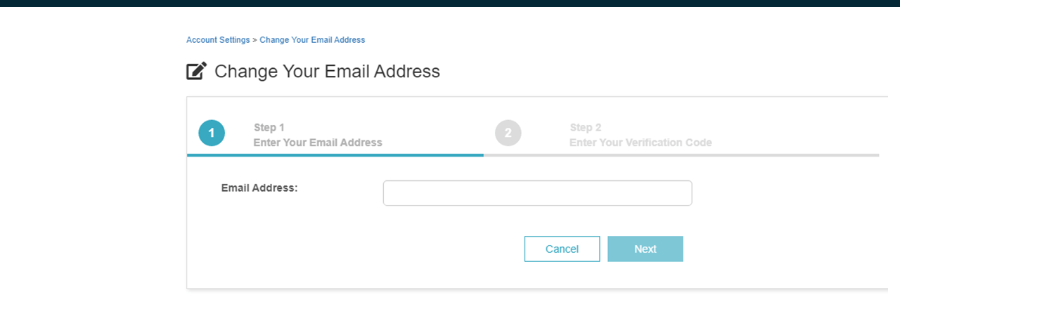 Change Your Email Address Step One