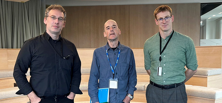 Michael Devereux University of British Columbia with Matija Lozej and Daragh Clancy during his visit to the Central Bank